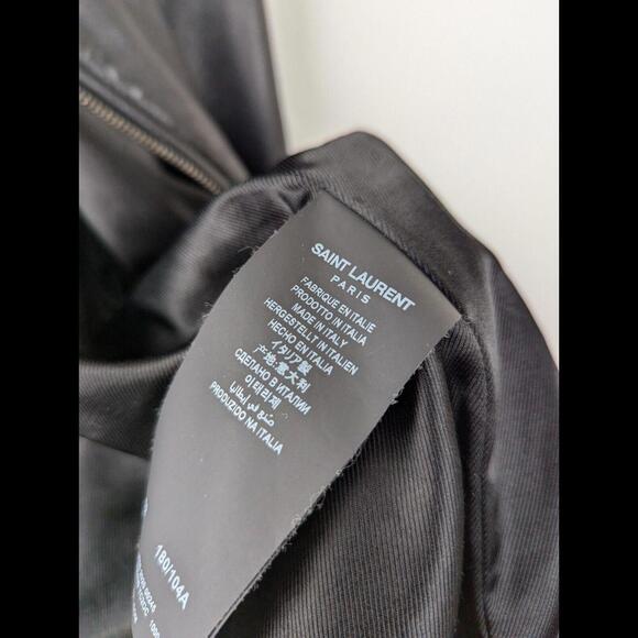 [SOLD] SAINT LAURENT PARIS Sz IT 52 US 42 L Black Leather Bomber Jacket SS2020 - Picture 11 of 14